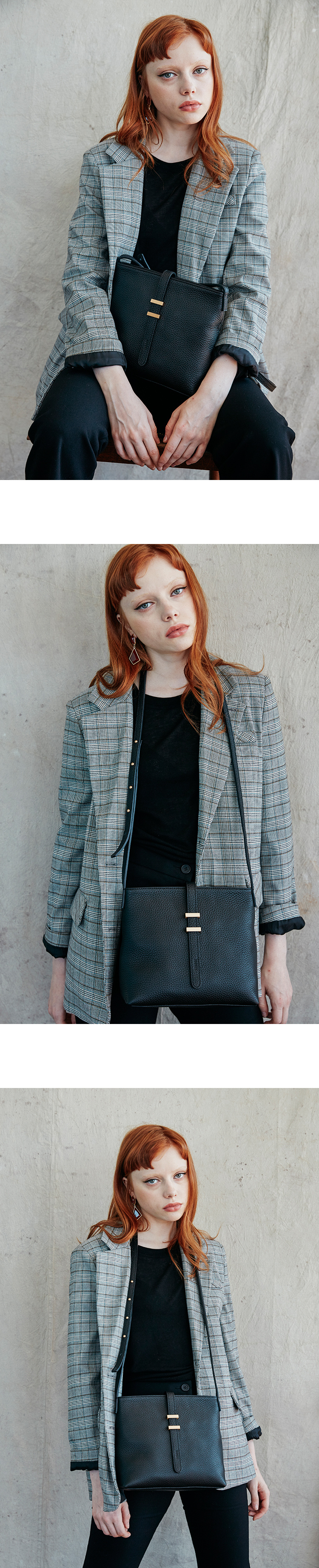 주르티(JOORTI) J103 BR grained leather cross body bag black (3color)