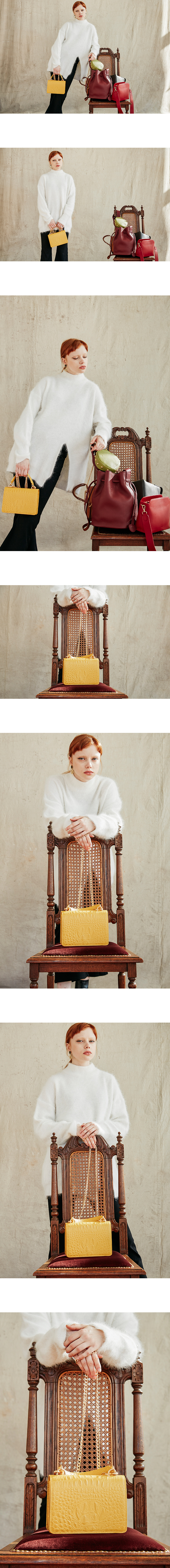 주르티(JOORTI) J115 Caiman mini square cross body bag grey (3color)