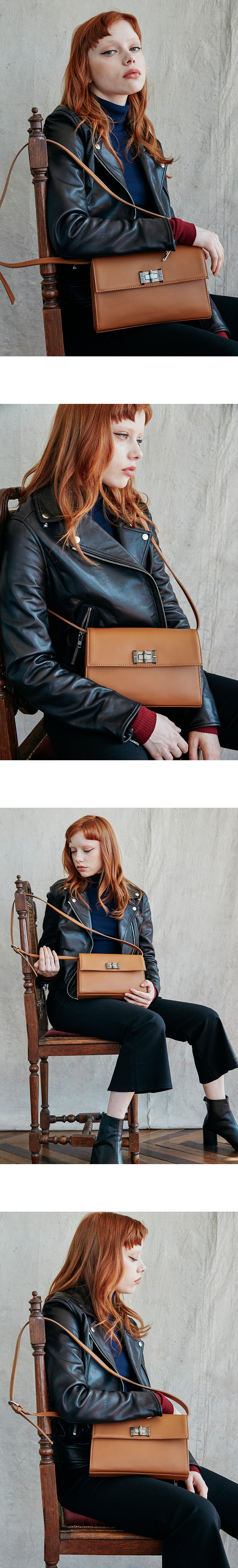 주르티(JOORTI) J117 Classic box leather clutch bag red (3color)