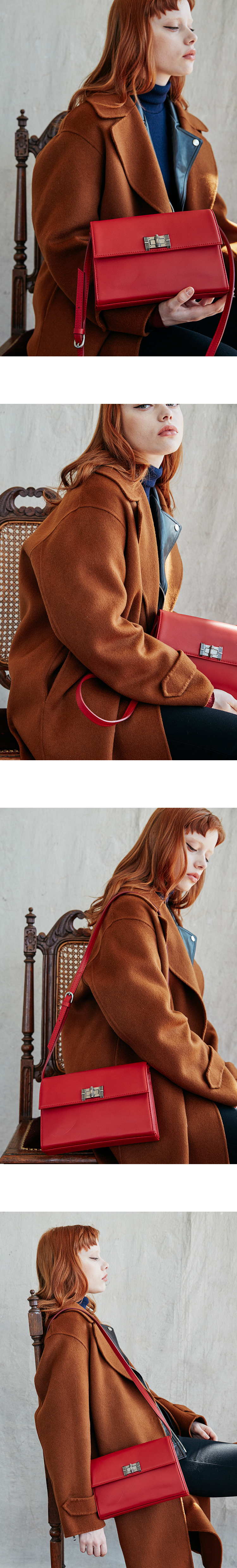 주르티(JOORTI) J118 Classic box leather clutch bag camel (3color)