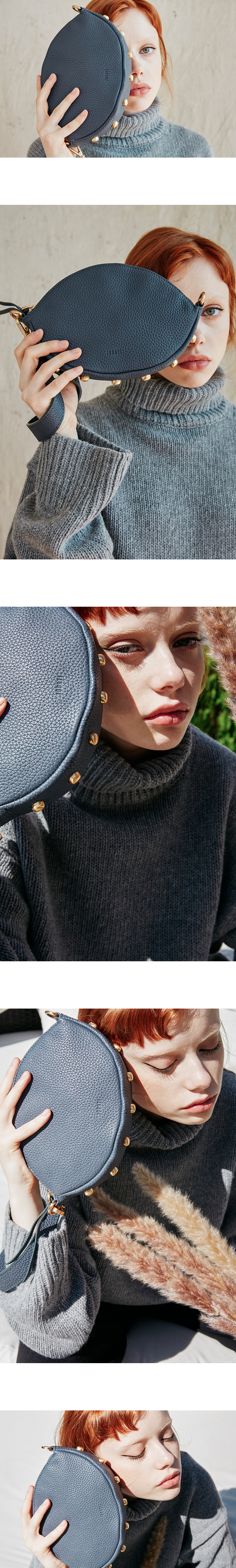 주르티(JOORTI) J120 Nut leather mini clutch bag navy (3color)