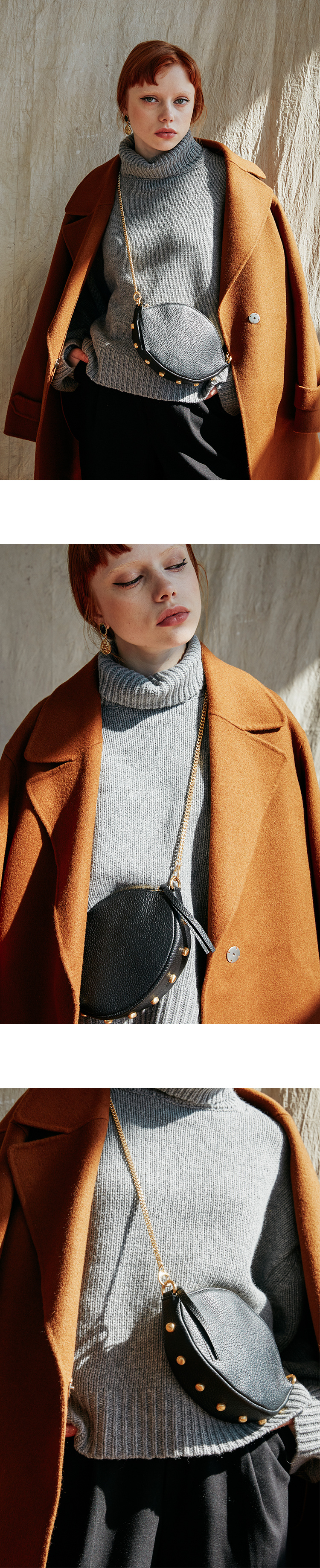 주르티(JOORTI) J122 Nut leather mini clutch bag black (3color)