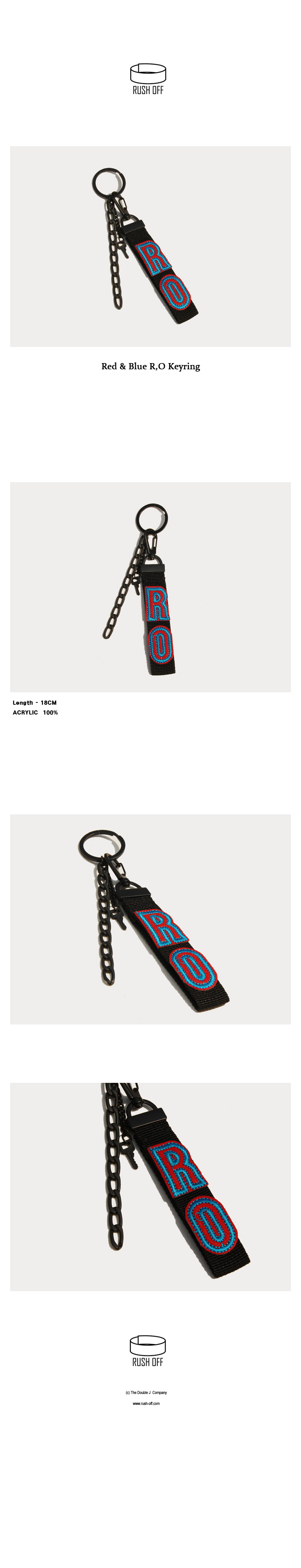 러쉬오프(RUSH OFF) [RUSHOFF] Red  & Blue R.O Keyring /레드 & 블루 R.O 키링