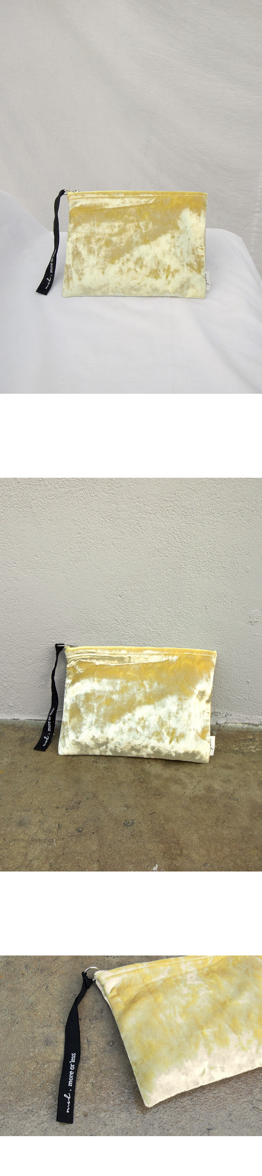 모어올레스(MORE OR LESS) MORE OR LESS SIGNATURE VELVET POUCH - YELLOW