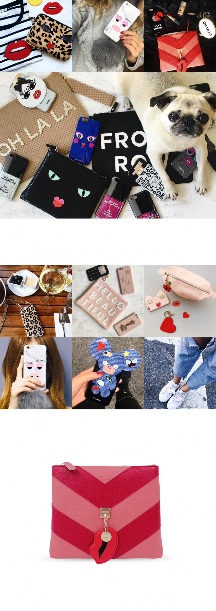 아이포리아(IPHORIA) [IPHORIA]COSMETIC BAG-LINING STRIPES