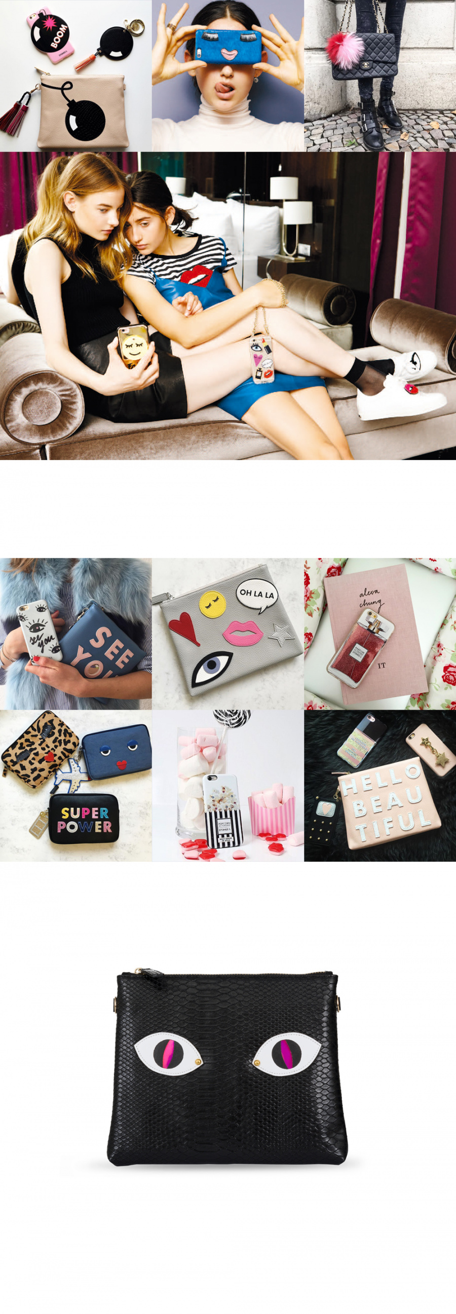 아이포리아(IPHORIA) [IPHORIA]Cosmetic Bag Black Snake