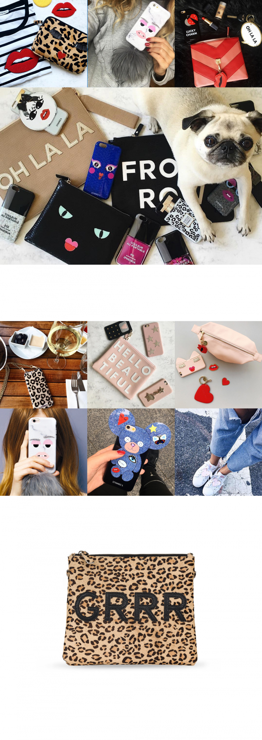 아이포리아(IPHORIA) [IPHORIA]Cosmetic Bag Black Leo