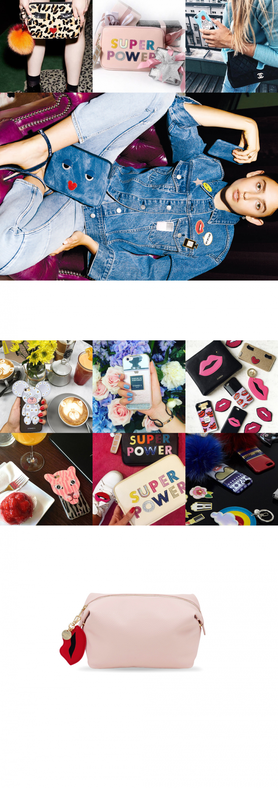 아이포리아(IPHORIA) [IPHORIA]WASHBAG-NUDE WITH LIP CHARM