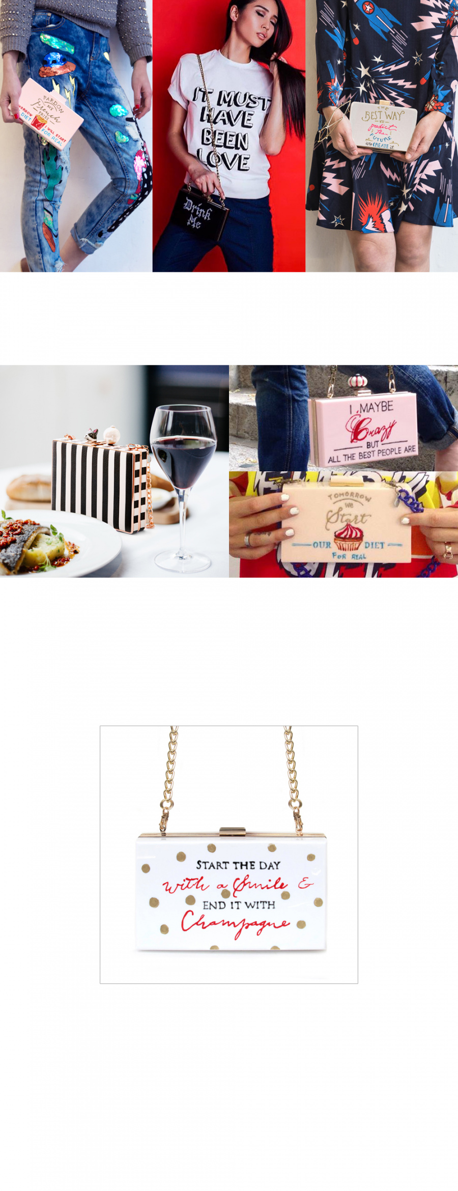 세실리아마(CECILLIA MA) [Cecilia Ma] champagne bag - WHITE