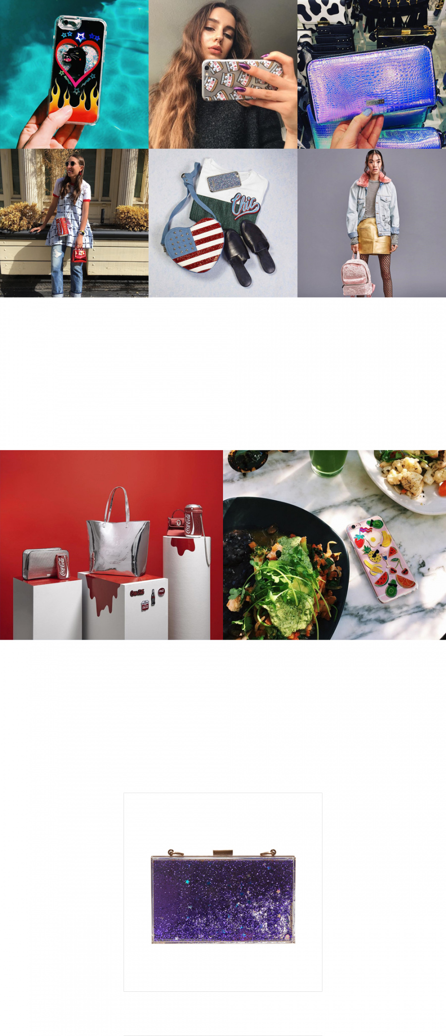 스키니딥(SKINNY DIP) PURPLE GLITTER CLUTCH BAG