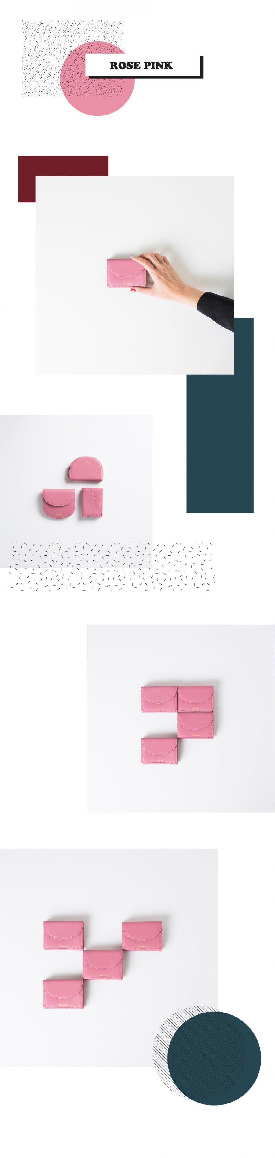 페넥(FENNEC) Halfmoon Mini Wallet 003 Rose Pink