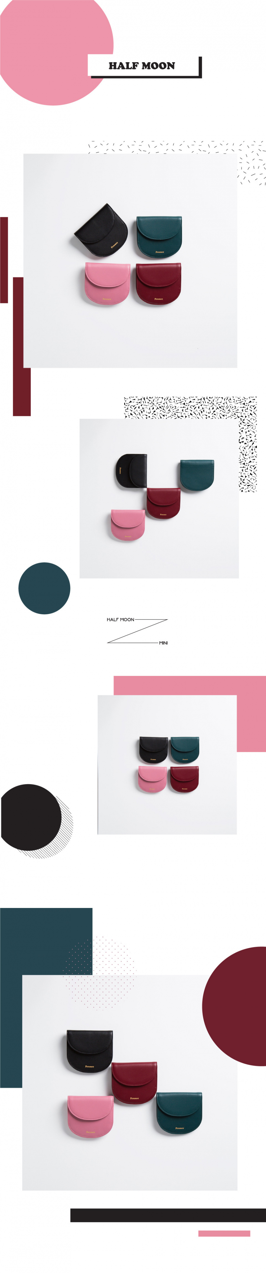 페넥(FENNEC) Halfmoon Wallet 002 Smoke Red