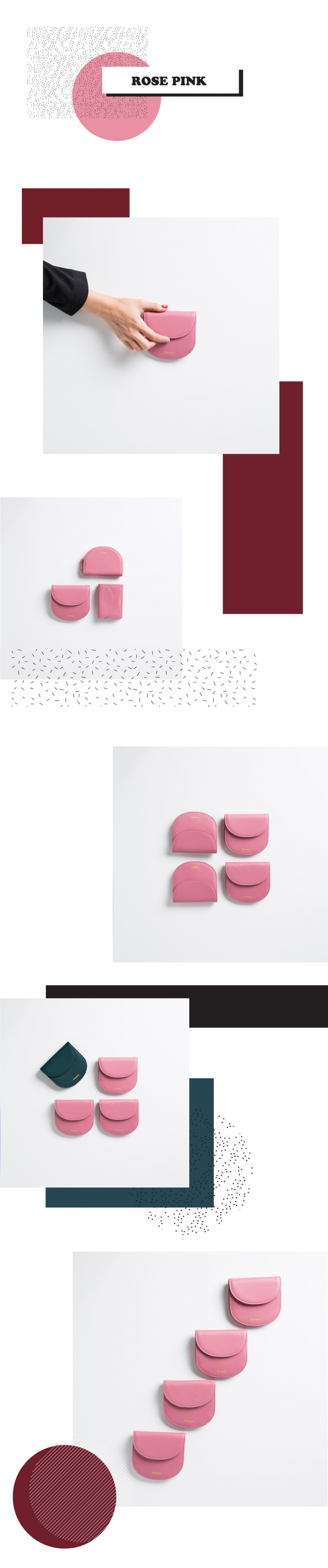 페넥(FENNEC) Halfmoon Wallet 003 Rose Pink