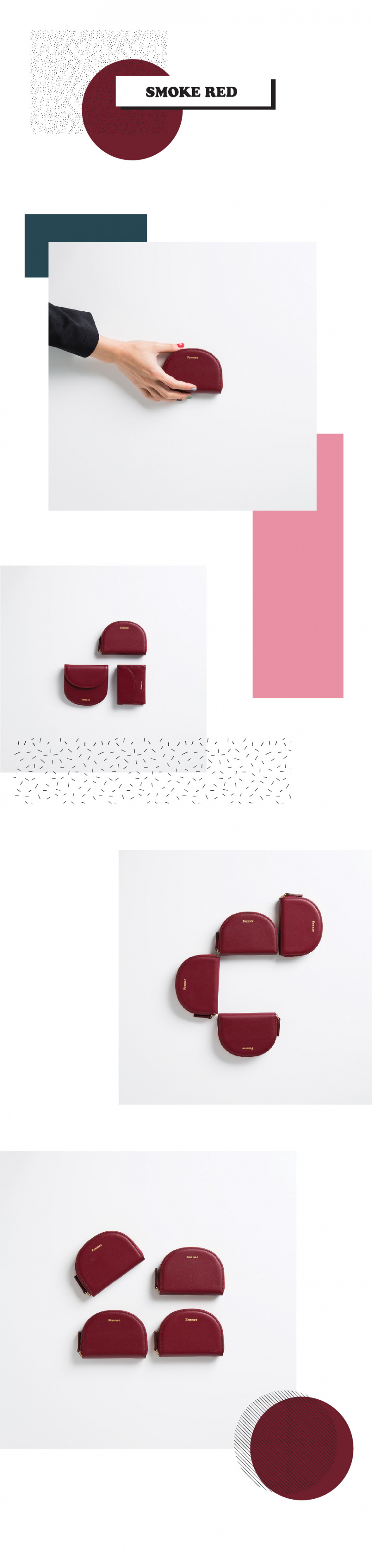 페넥(FENNEC) Fennec Halfmoon Pocket 002 Smoke Red