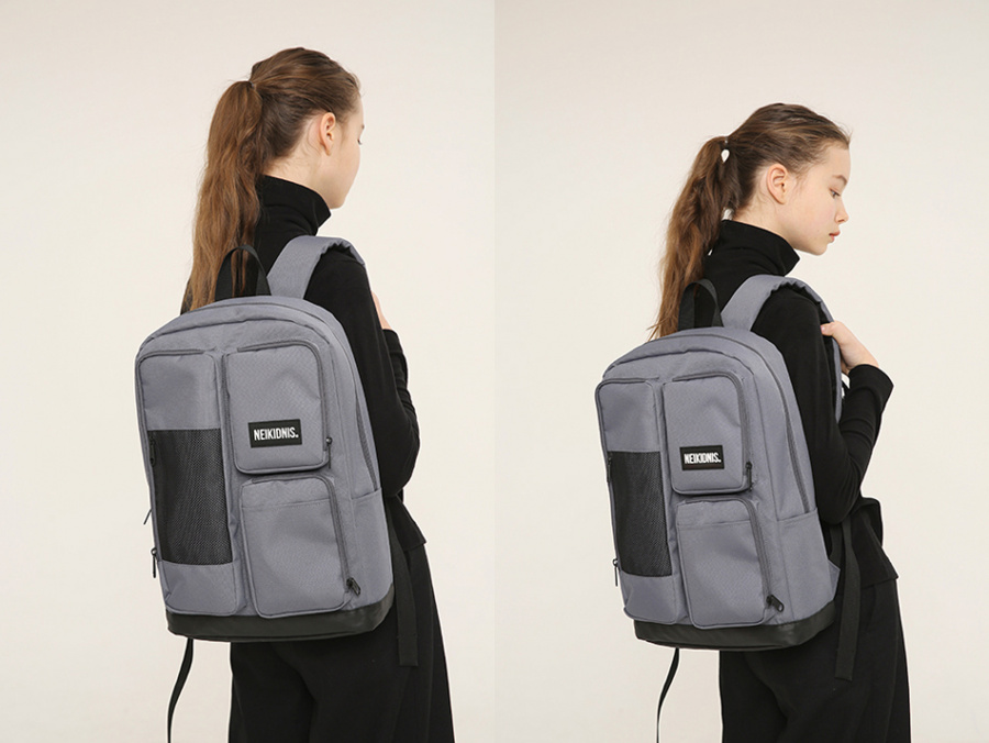 네이키드니스(NEIKIDNIS) MESH SQUARE BACKPACK / CHARCOAL