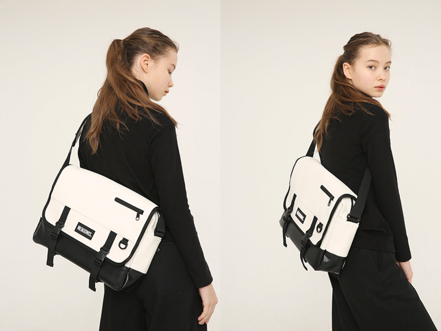 네이키드니스(NEIKIDNIS) [레더] ICON MESSENGER BAG / LEATHER IVORY