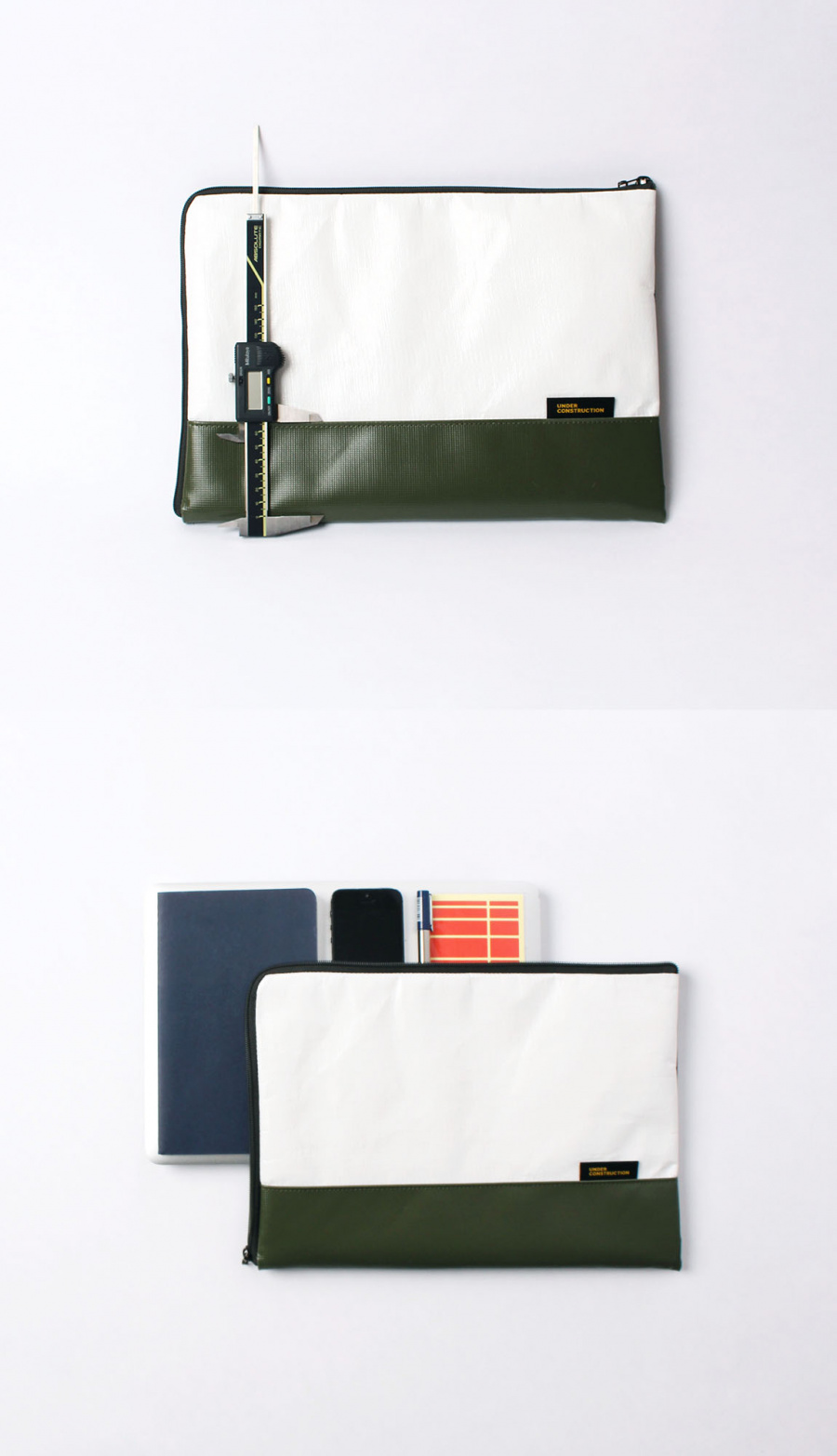 언더 컨스트(UNDER CONST.) 노트북파우치 카키