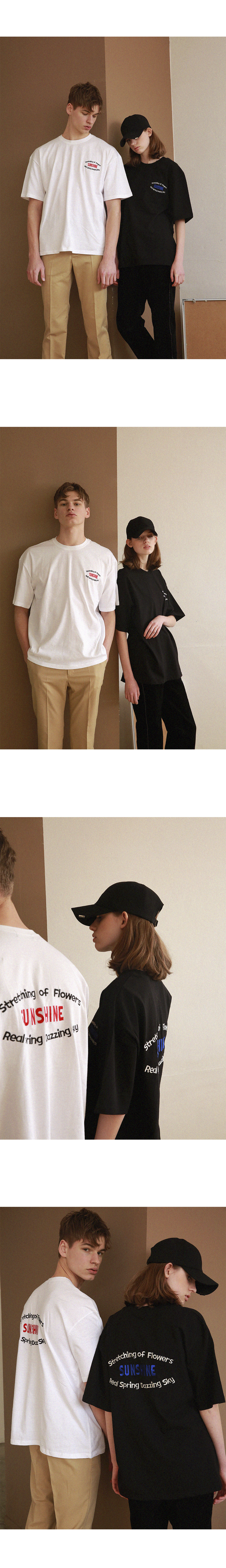 어패럴싯(APPARELXIT) 유니섹스 오버핏 플라워 티셔츠 블랙