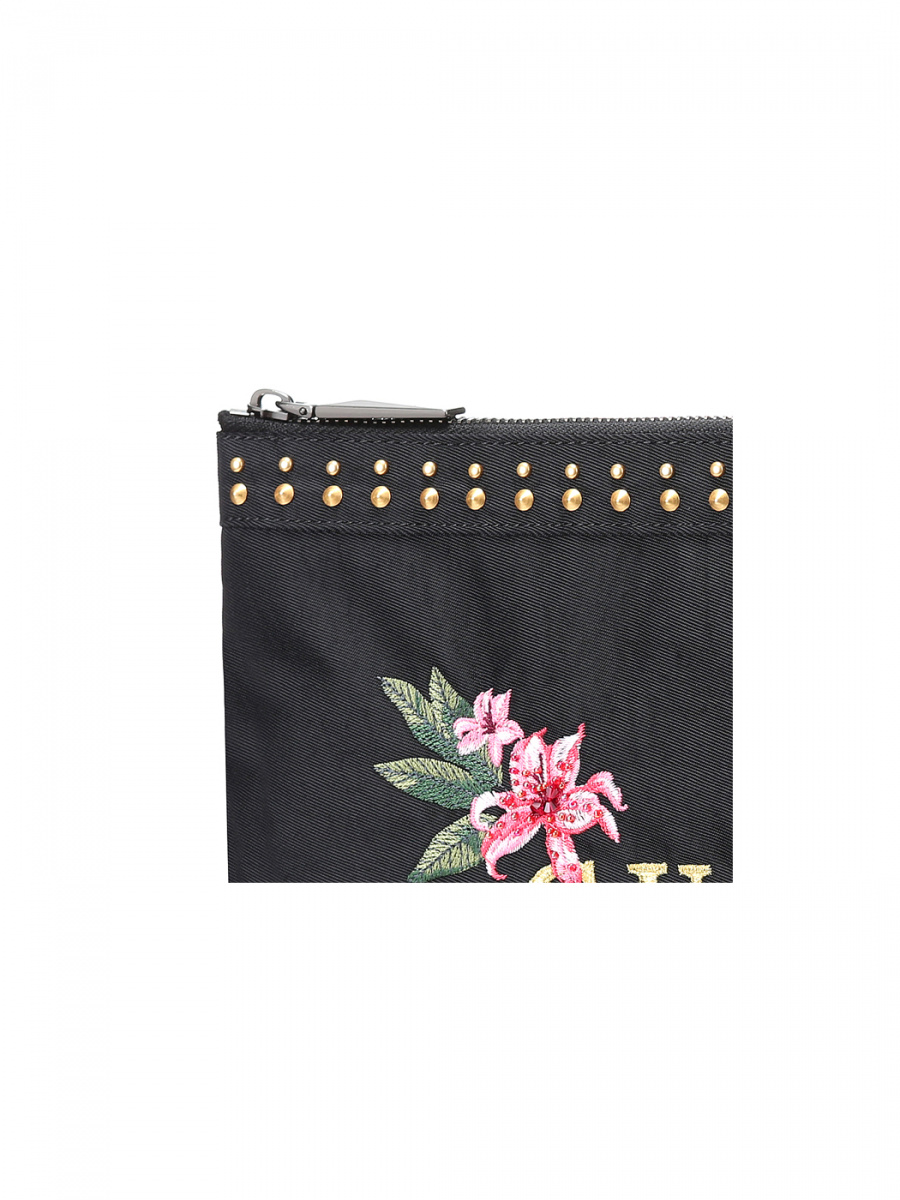 게스(GUESS) 플라워비드 골드자수 클러치