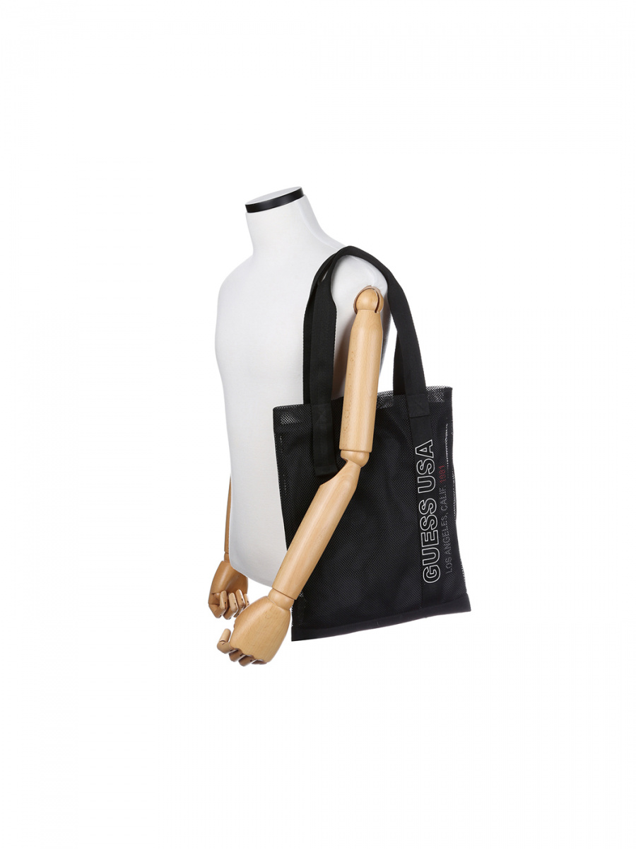 게스(GUESS) 메쉬 프린트 에코백