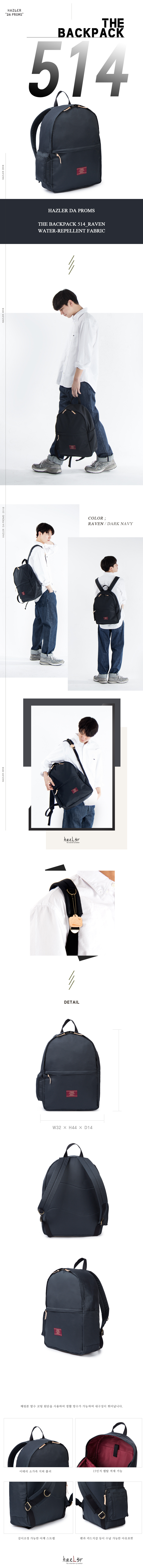 하즐러(HAZLER) [다프롬스]더 백팩 514_레이븐