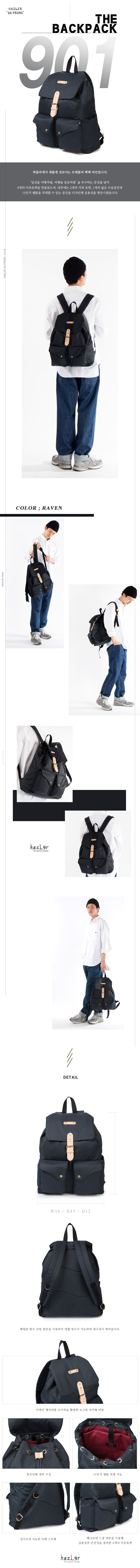 하즐러(HAZLER) [다프롬스]더 백팩 901_레이븐