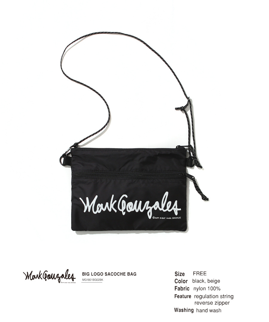 마크 곤잘레스(MARK GONZALES) BIG LOGO SACOCHE BAG BLACK