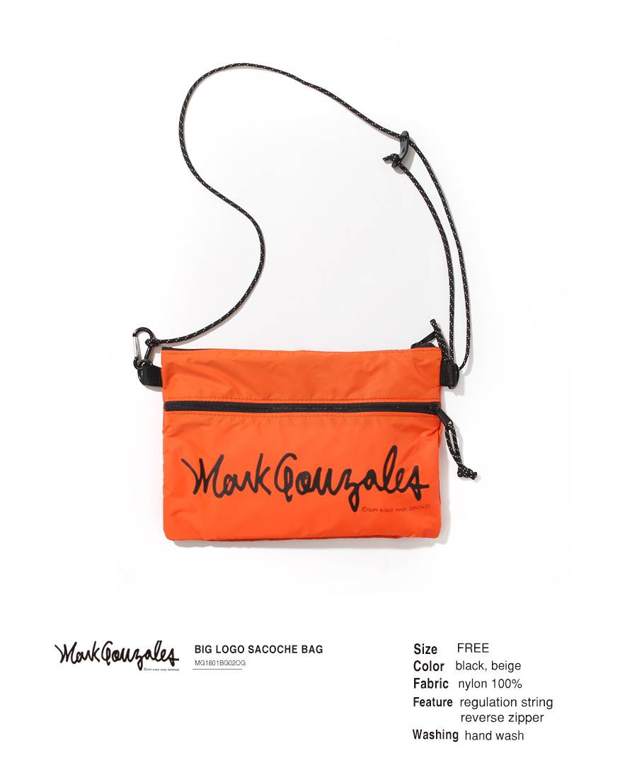 마크 곤잘레스(MARK GONZALES) BIG LOGO SACOCHE BAG ORANGE