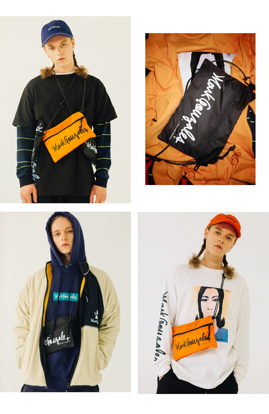마크 곤잘레스(MARK GONZALES) BIG LOGO SACOCHE BAG ORANGE