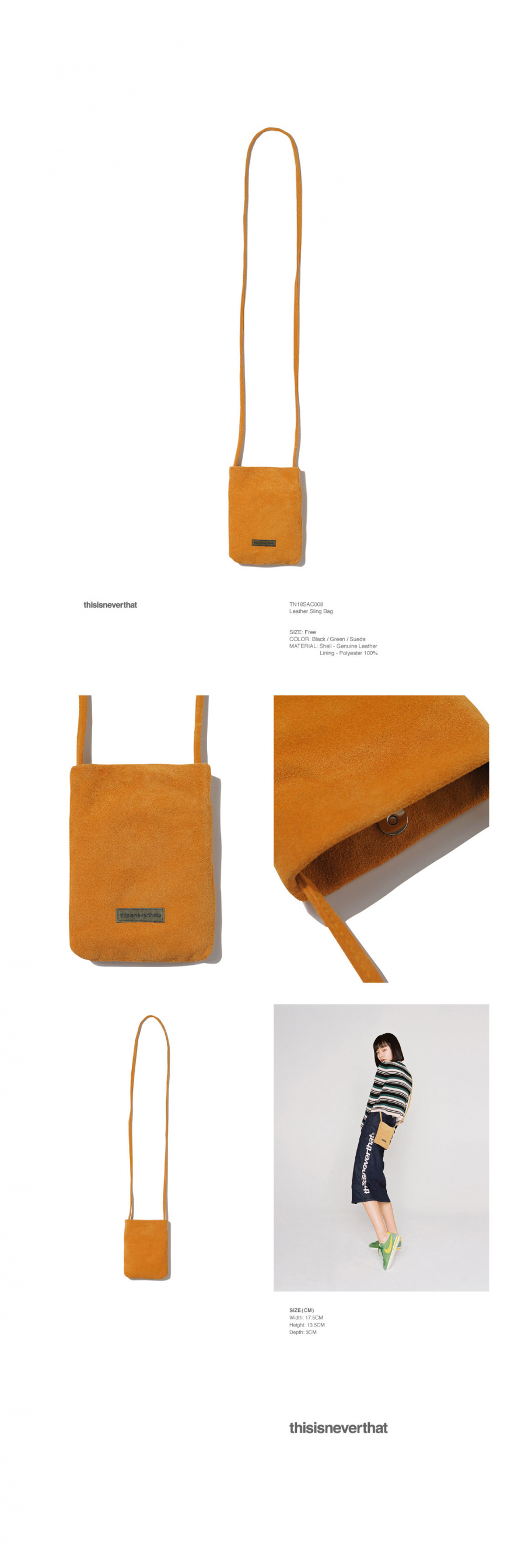 디스이즈네버댓(THISISNEVERTHAT) Leather Sling Bag Suede