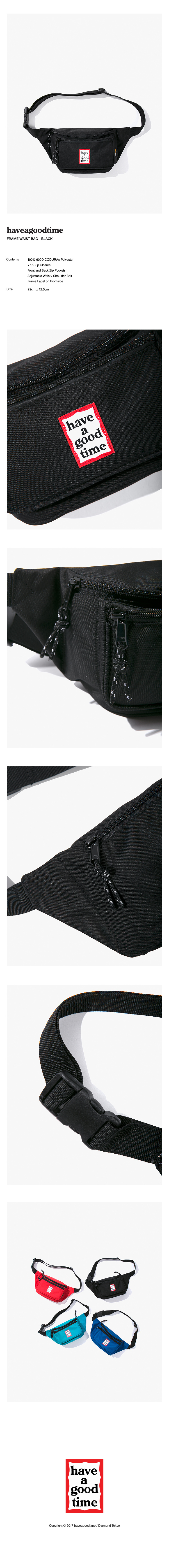 해브 어 굿 타임(HAVE A GOOD TIME) Frame Waist Bag - Black