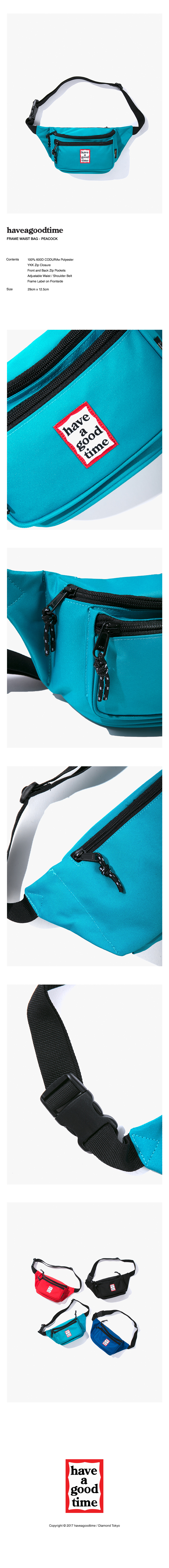 해브 어 굿 타임(HAVE A GOOD TIME) Frame Waist Bag - Peacock