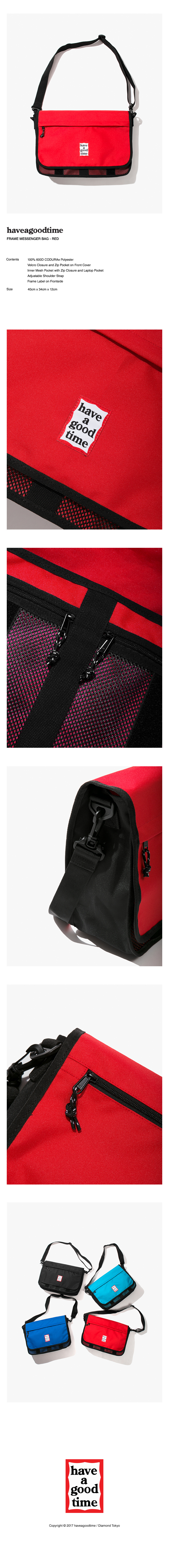 해브 어 굿 타임(HAVE A GOOD TIME) Frame Messenger Bag - Red