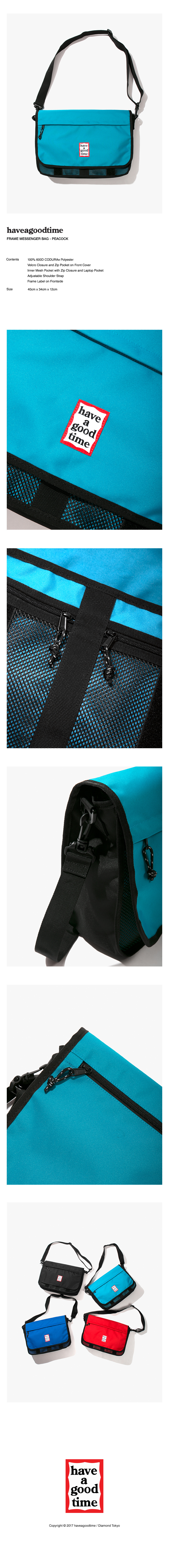 해브 어 굿 타임(HAVE A GOOD TIME) Frame Messenger Bag - Peacock