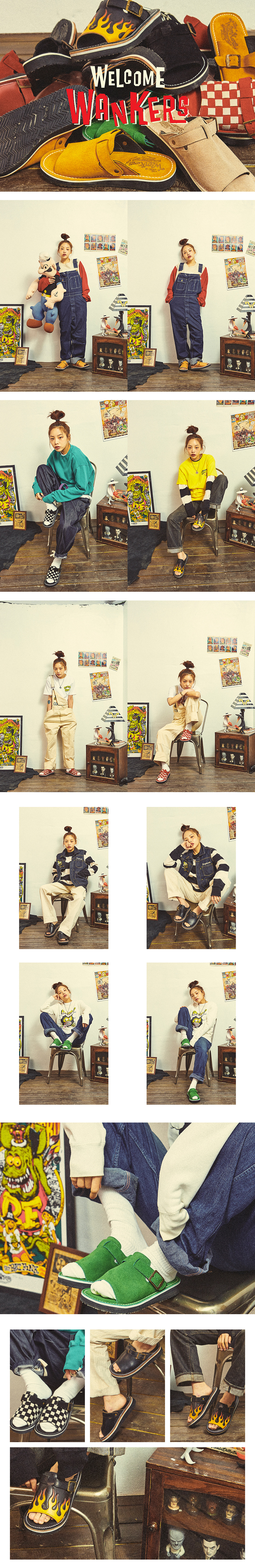 웽커스(THEWANKSERS) [WOMEN] Nubuc Double Strap [Pastel pink]