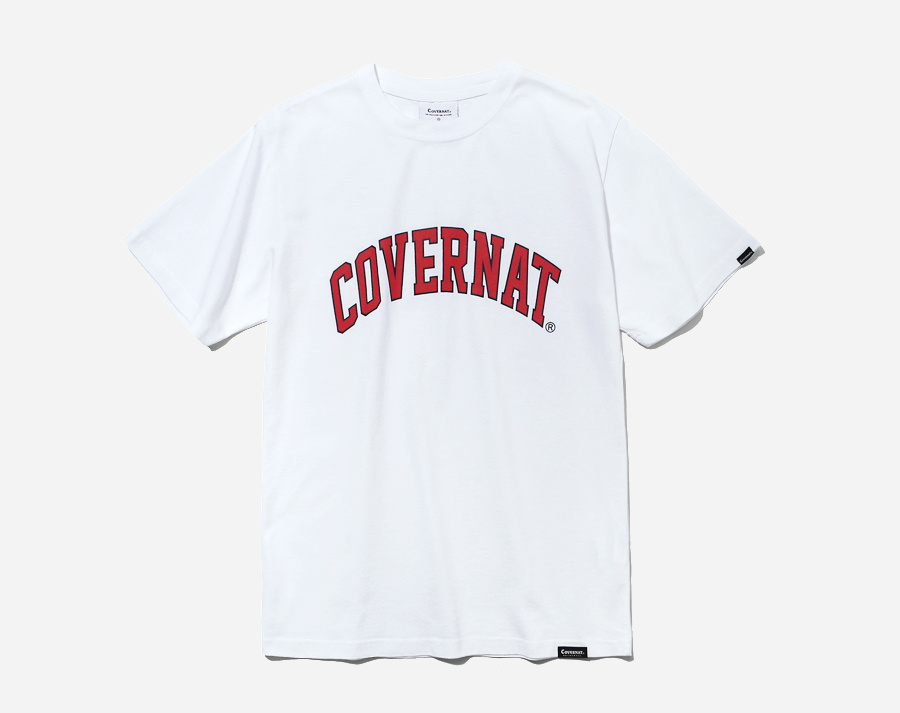 커버낫(COVERNAT) S/S ARCH LOGO TEE WHITE/RED