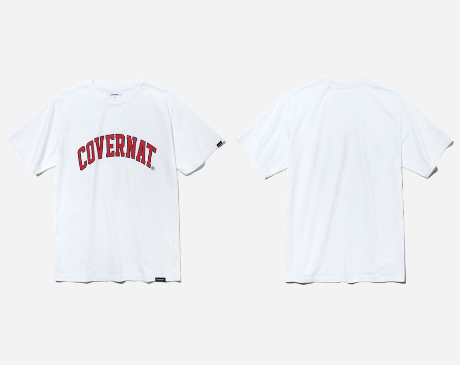 커버낫(COVERNAT) S/S ARCH LOGO TEE WHITE/RED