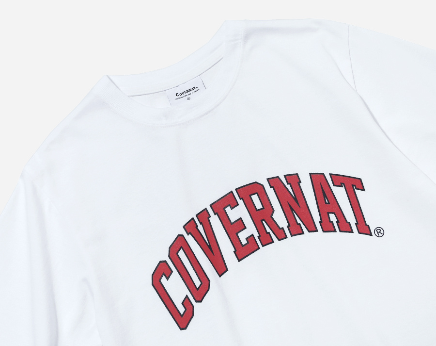 커버낫(COVERNAT) S/S ARCH LOGO TEE WHITE/RED