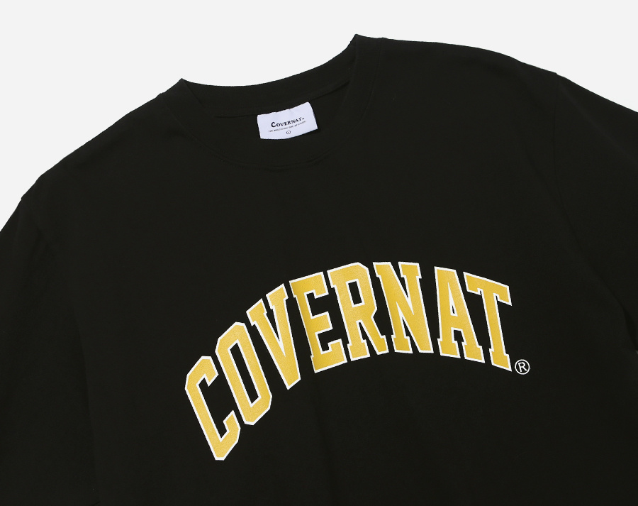 커버낫(COVERNAT) S/S ARCH LOGO TEE BLACK / YELLOW