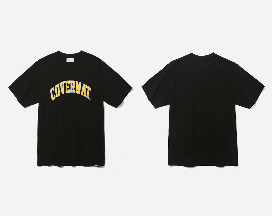 커버낫(COVERNAT) S/S ARCH LOGO TEE BLACK / YELLOW