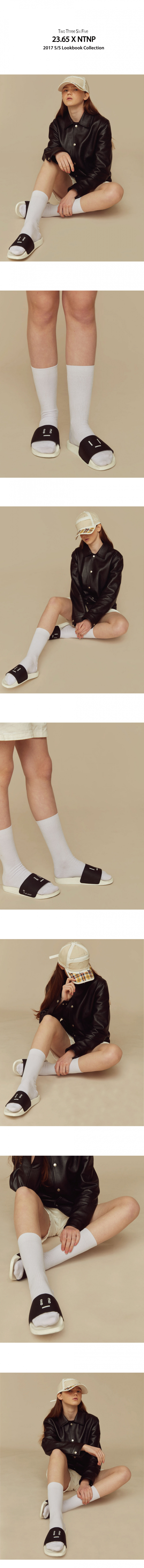 이십삼점육오(23.65) 23.65 이모티콘 슬리퍼 블랙/화이트