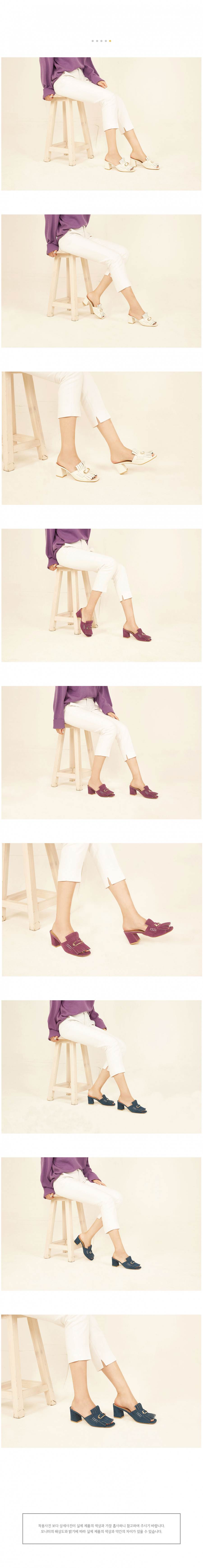 센드리온(CENDRILLON) 비숍 화이트 샌들