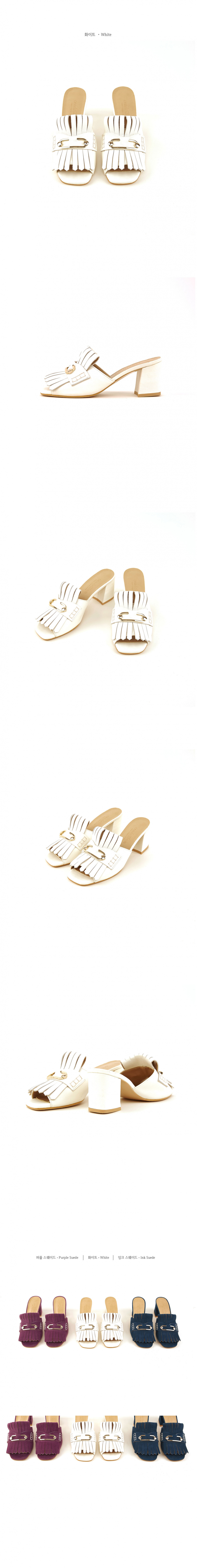 센드리온(CENDRILLON) 비숍 화이트 샌들