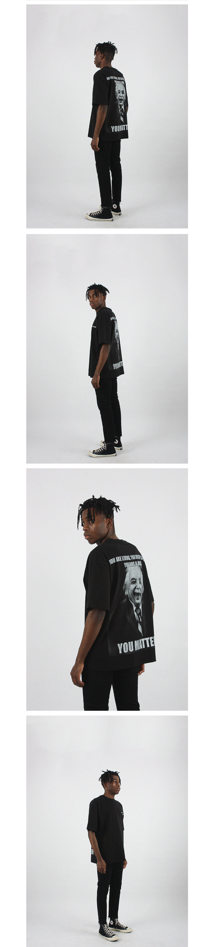 꼼파뇨(COMPAGNO) [16수] 헤비 오버핏 알버트 매러 반팔 블랙