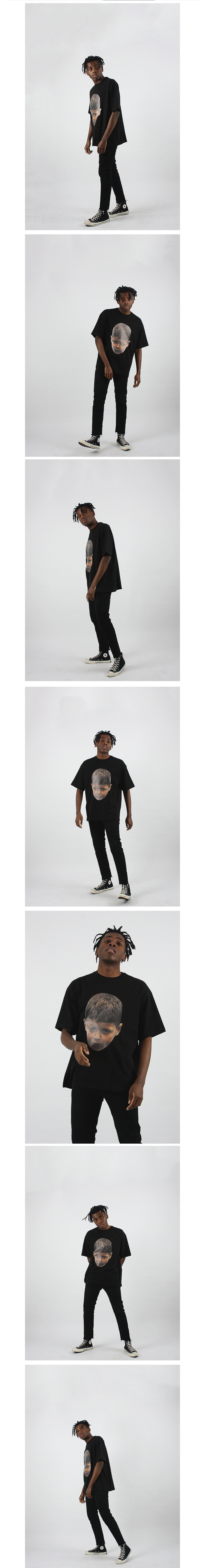 꼼파뇨(COMPAGNO) [16수] 헤비 오버핏 배드 차일드 반팔 블랙