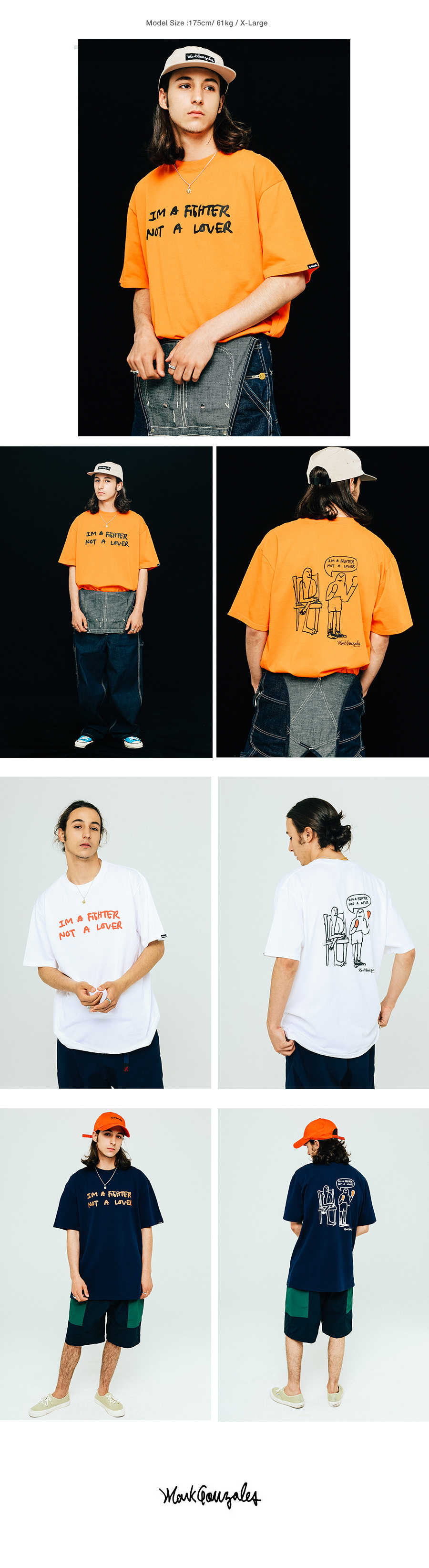 마크 곤잘레스(MARK GONZALES) FIGHTER T-SHIRTS WHITE