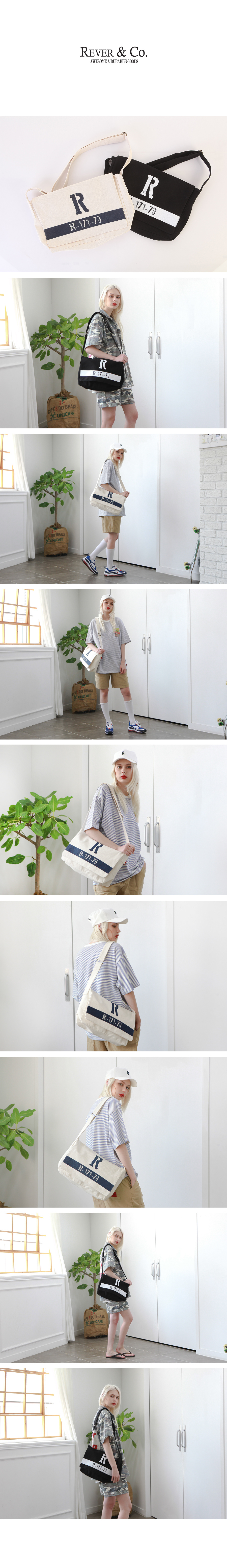 르버앤코(REVER&CO) 알 캔버스 메일백 블랙