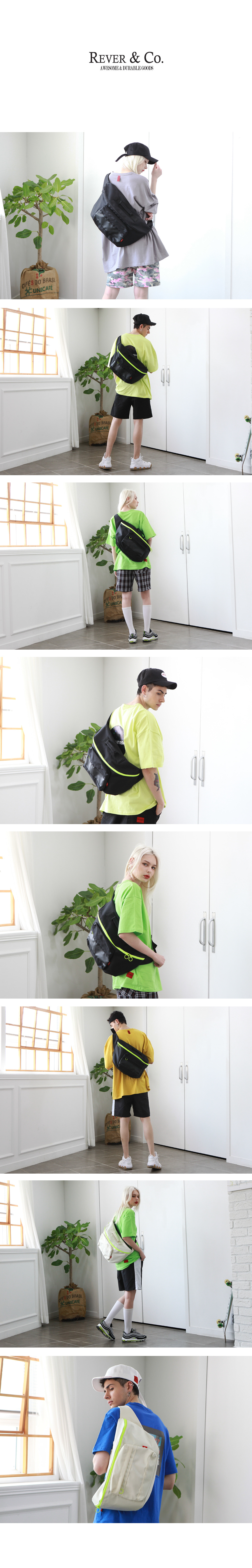 르버앤코(REVER&CO) 오버사이즈 빅 웨이스트백 화이트