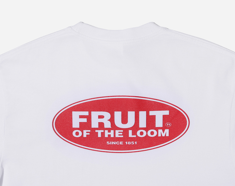프룻오브더룸(FRUIT OF THE LOOM) [Asian fit] 210g OVAL LOGO T-SHIRTS WHITE
