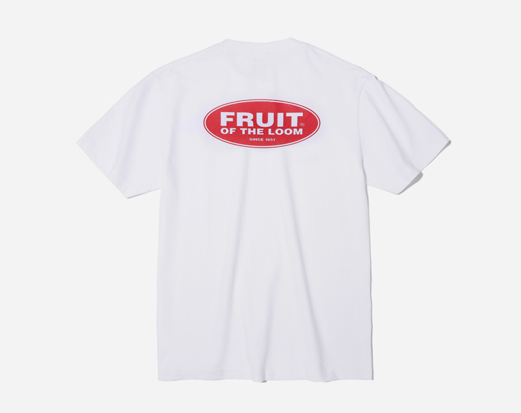 프룻오브더룸(FRUIT OF THE LOOM) [Asian fit] 210g OVAL LOGO T-SHIRTS WHITE
